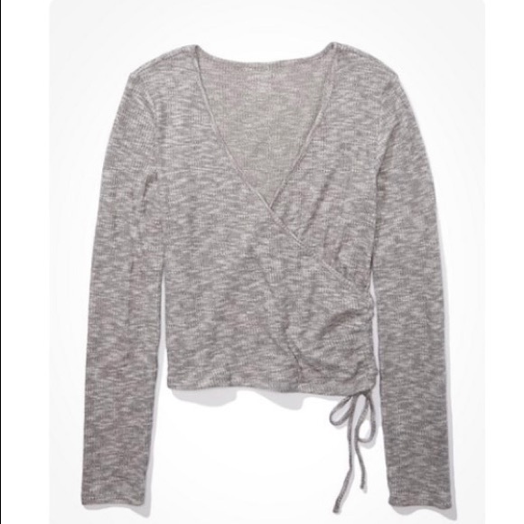 American Eagle Outfitters Tops - AEO Grey Vneck